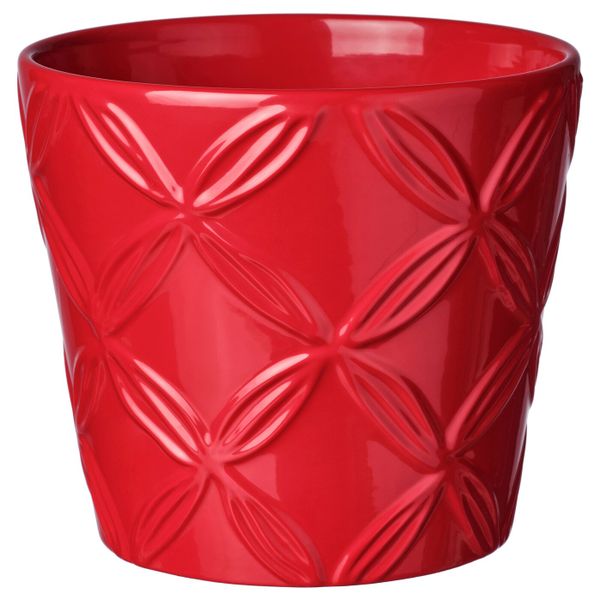 Кашпо, с рисунком красный, 12 см IKEA ВИНТЕРФЕСТ 204.329.13 - фото 1