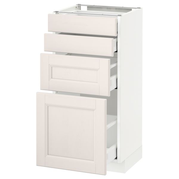 Напольный шкаф 4 фронтальных панели, 4 ящика МЕТОД / МАКСИМЕРА, белый, Лаксарби белый - схема-чертеж с размерами