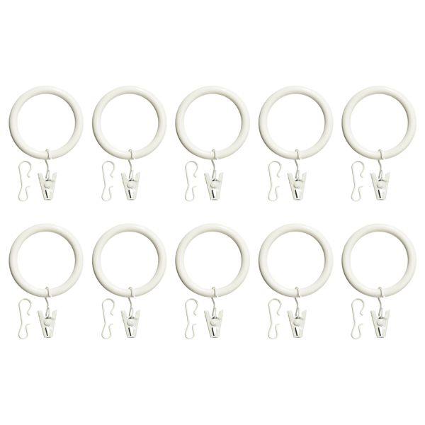 Гардин кольцо с зажимом и крючком ПОРТИОН, белая морилка (47 мм) - схема-чертеж с размерами