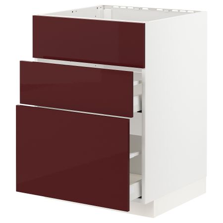 Напольный шкаф под мойку + 3 фронтальных панель, 2 ящика, 60x60 cm IKEA METOD МЕТОД, MAXIMERA МАКСИМЕРА 493.275.15