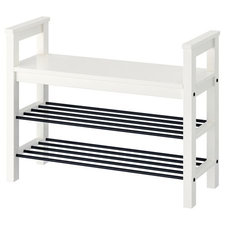 Скамья с полкой для обуви, белый 85x32x65 см IKEA HEMNES ХЕМНЭС 903.752.40