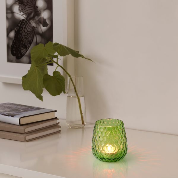 Подсвечник, зеленый 12.5 см IKEA BESKAFFAD БЕСКАФФАД 005.018.65 - схема-чертеж с размерами