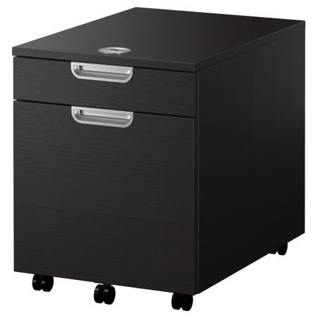 Тумба с отделением для папок ГАЛАНТ, черно-коричневый (45x55 см)