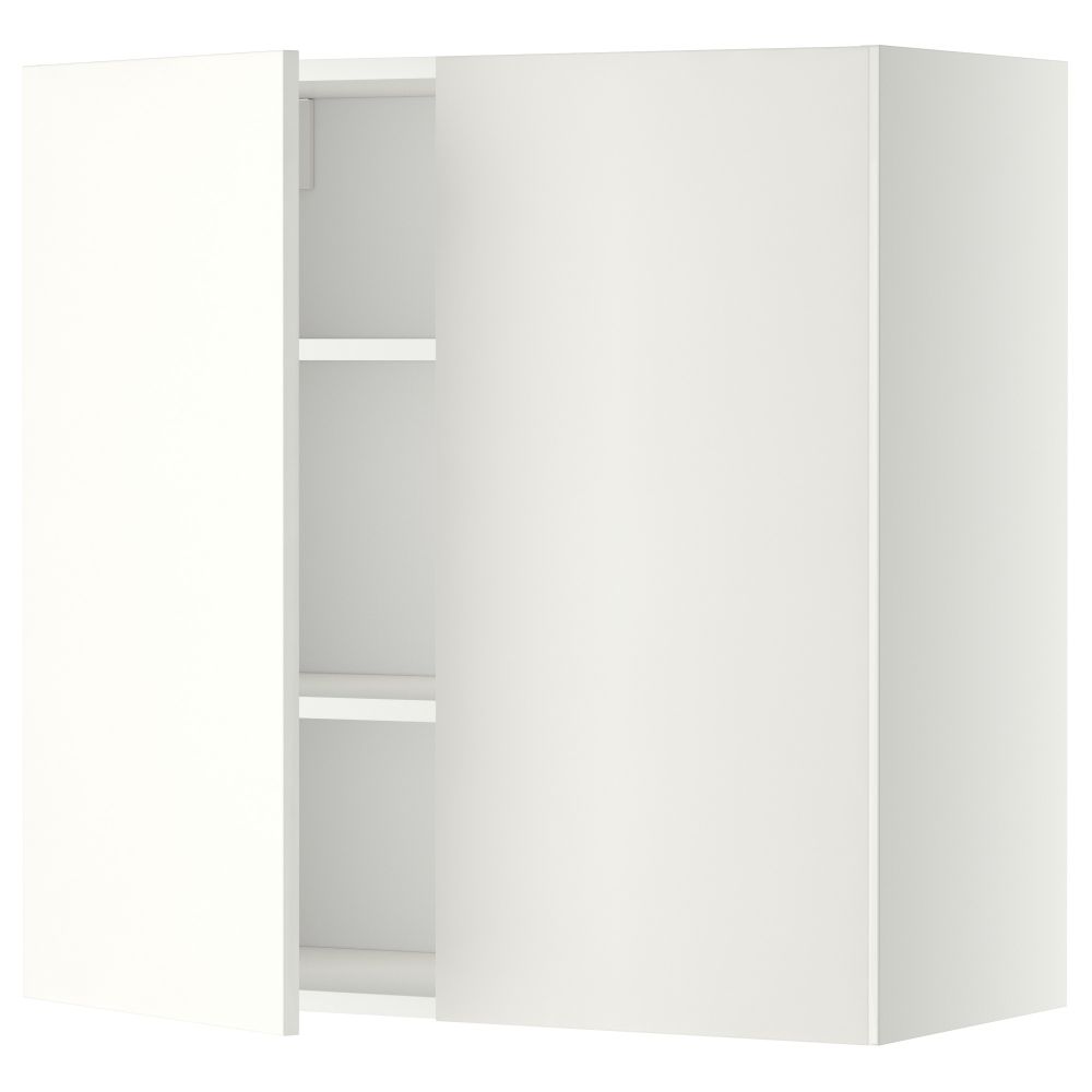 Навесной шкаф с полками, 2 дверцы МЕТОД, белый, Хэггеби белый - схема-чертеж с размерами