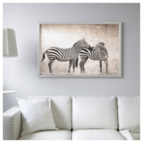 Картина с рамой БЬЁРКСТА, Зебры, цвет алюминия (78x118 см) - фото 2