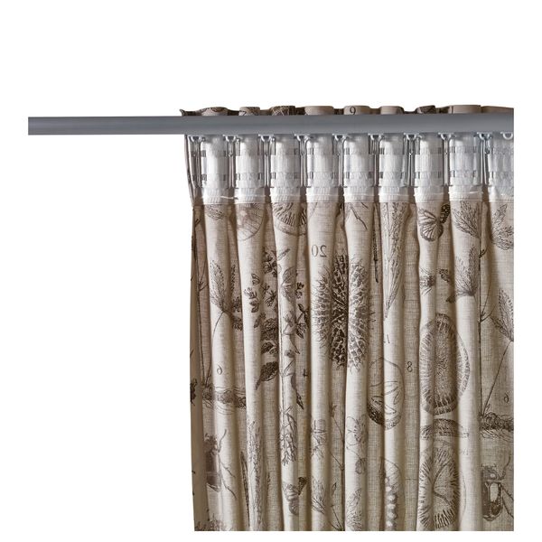 Гардины с прихватом, 1 пара БЛОВИНГЕ, бежевый, темно-коричневый (145x300 см) - фото 2