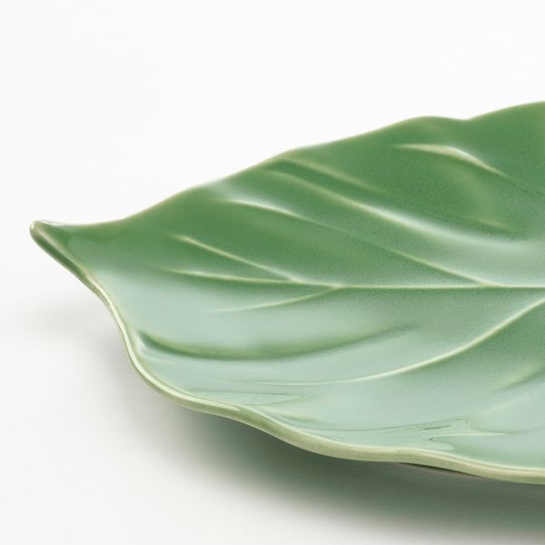 Блюдо, Монстера зеленый 26x20 см IKEA КАЛАСФИНТ 704.529.27 - фото 2