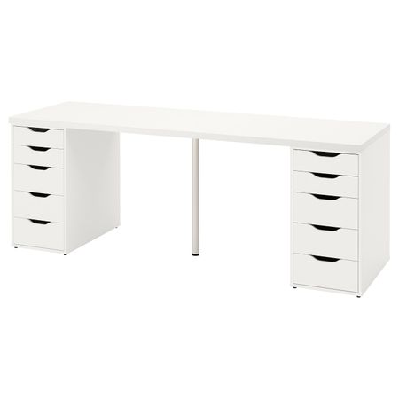 Письменный стол, белый 200x60 см IKEA LAGKAPTEN ЛАГКАПТЕН / ALEX АЛЕКС 194.176.21