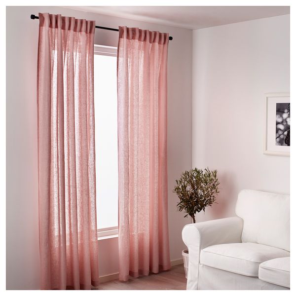 Гардины, 1 пара ЛЕЙОНГЭП, светло-розовый (145x300 см) - схема-чертеж с размерами