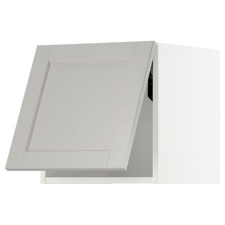 METOD Горизонтальный навесной шкаф - белый/Lerhyttan светло-серый 40x40 см