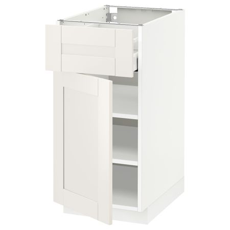 Напольный шкаф с ящиком/дверцей, белый/Сэведаль белый 40x60 см IKEA METOD МЕТОД / MAXIMERA МАКСИМЕРА 394.464.77