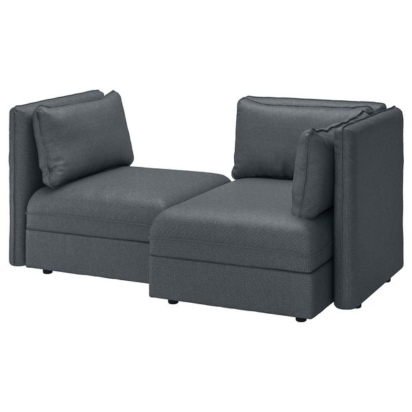 2-местный модульный диван ВАЛЛЕНТУНА, Хилларед с отделением для хранения, Хилларед темно-серый - фото 1