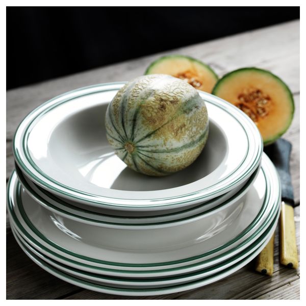 Тарелка глубокая ЭНИГТ, белый с оттенком, зеленый (24 см) - фото 3