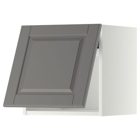 Навесной горизонтальный шкаф, белый/Будбин серый 40x40 см IKEA METOD МЕТОД 993.938.43