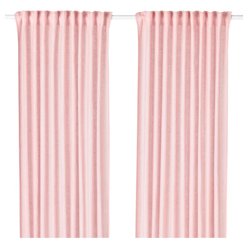 Гардины, 1 пара ЛЕЙОНГЭП, светло-розовый (145x300 см) - фото 1