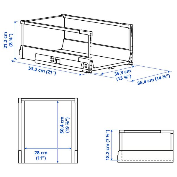 IKEA, дополнительный ракурс - схема-чертеж с размерами
