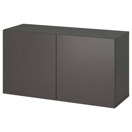 BESTÅ Стеллаж с дверьми - темно-серый/Lappviken темно-серый 120x42x64 см