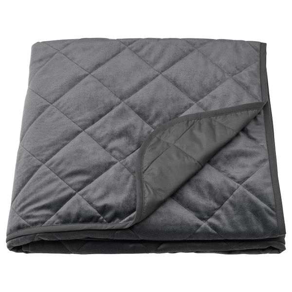 Покрывало, темно-серый 180x250 см IKEA MJUKPLISTER МЬЮКПЛИСТЕР 604.988.03 - фото 1
