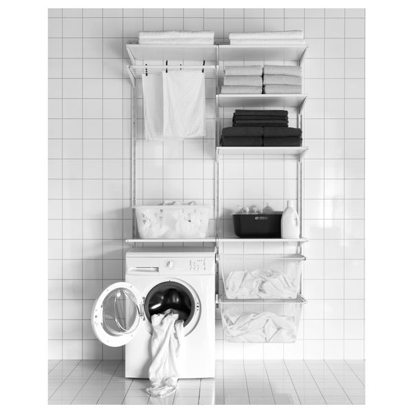 Настенная шина, полки, сушилка АЛЬГОТ, белый (132x40x196 см) - фото 2