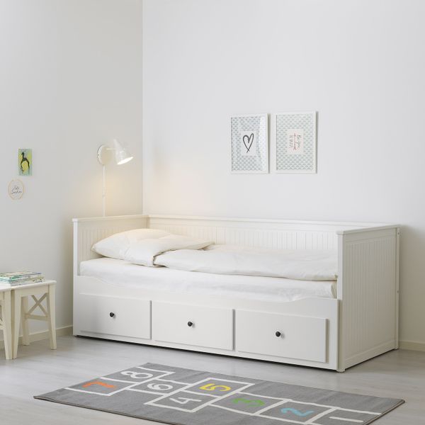 Кушетка с 2 матрасами/3ящиками, белый/Малфорс жесткий 80x200 см IKEA HEMNES ХЕМНЭС 692.111.99 - фото 5