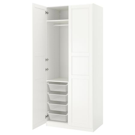 Гардероб, белый Tyssedal белый, 100x60x236 см IKEA PAX ПАКС 390.944.08