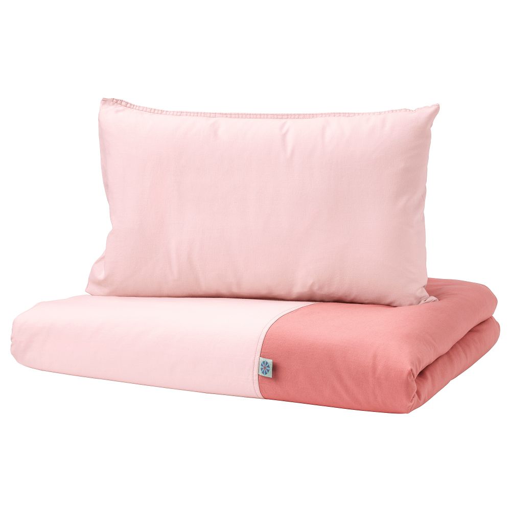 Пододеяльник, наволочка для кроватки ТИЛЛГИВЕН, розовый (110x125/35x55 см) - фото 1