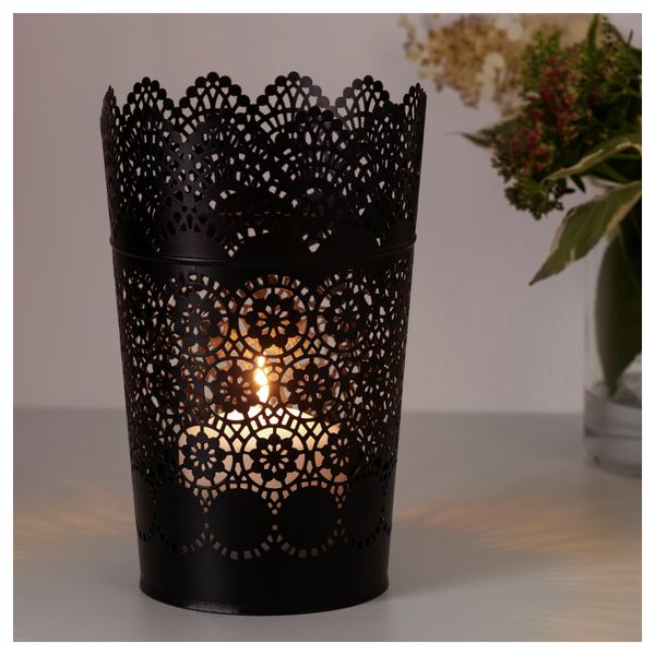 Фонарь для формовой свечи СКУРАР, черный (22 см) - схема-чертеж с размерами