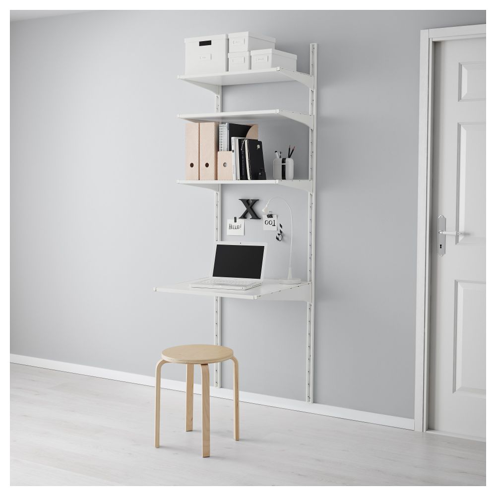 Настенная шина, полки АЛЬГОТ, белый (66x61x197 см) - фото 1