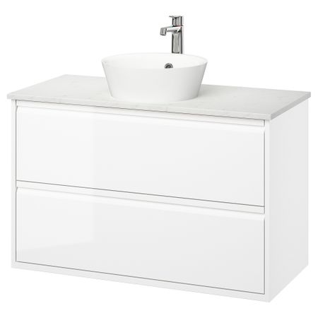 Шкаф с ящиками, раковина, смеситель IKEA KATTEVIK КАТТЕВИК, ÄNGSJÖN 295.215.75