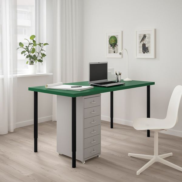 Стол, зеленый/черный 150x75 см IKEA LINNMON ЛИННМОН / OLOV ОЛОВ 493.355.44 - схема-чертеж с размерами