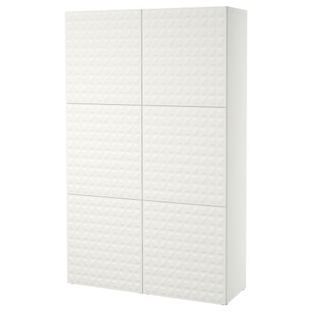 Комбинация для хранения с дверцами БЕСТО, Дьюпвикен белый (120x40x192 см)