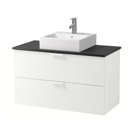 Шк п-раковину/столешн45x45/раковина  , белый, черный (102x49x72 см)