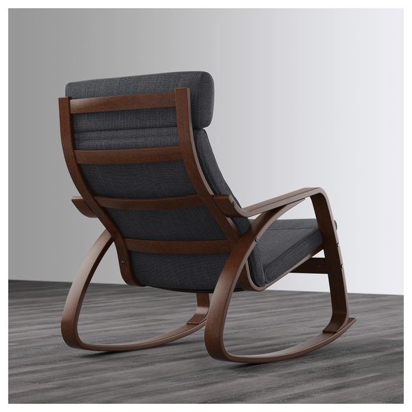 Кресло-качалка ПОЭНГ, коричневый, Хилларед антрацит - схема-чертеж с размерами