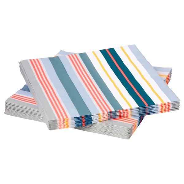 Салфетка бумажная МОТТЛЁС, разноцветный, в полоску (33x33 см) - фото 1