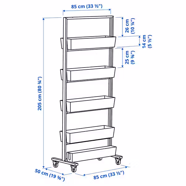 MITTZON МИТТЗОН - белый 85x205 см - схема-чертеж с размерами