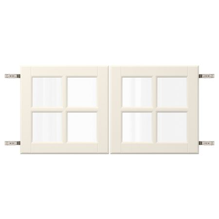 Пара дверец с петлями, белый с оттенком 80x40 см IKEA BODBYN БУДБИН 392.850.97