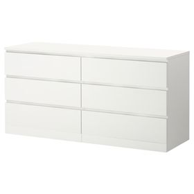 MALM Комод с 6 ящиками - белый 160x78 см