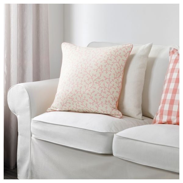 Чехол на подушку ЛУНГЁРТ, розовый/белый (50x50 см) - схема-чертеж с размерами