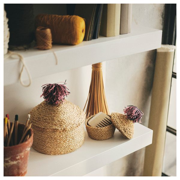 Корзина с крышкой, 2 шт., джут IKEA MÄVINN 105.520.29 - фото 3