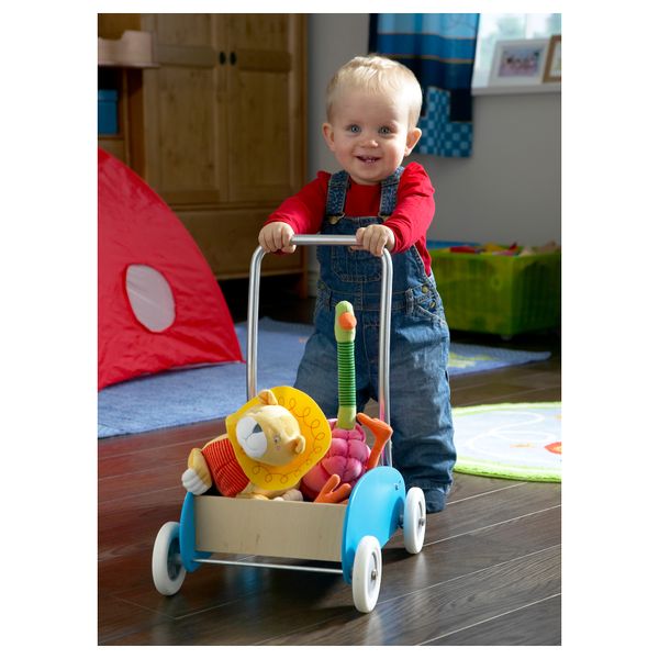 Тележка-ходунки ЭКОРРЭ, голубой, береза - схема-чертеж с размерами