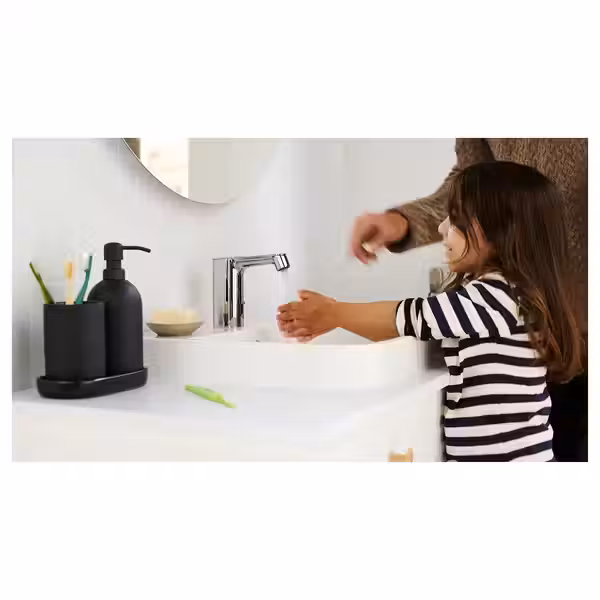 GANSJÖN Набор для ванной,3 предмета - чёрный - схема-чертеж с размерами