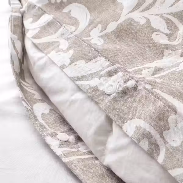 VÅRBRÄCKA Пододеяльник и наволочка - бежевый/белый 150x200/50x60 см - фото 5