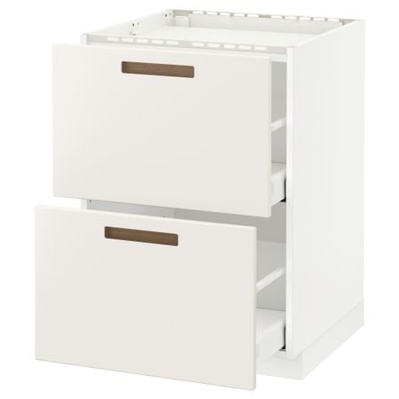 Напольный шкаф, 2 фронтальных панели, 3 ящика МЕТОД / МАКСИМЕРА, белый, Мэрста белый