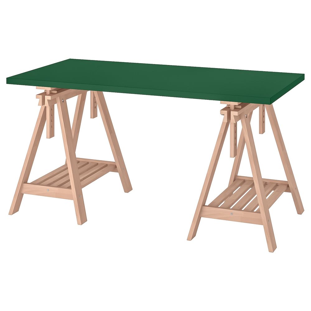 Стол, зеленый/бук 150x75 см IKEA LINNMON ЛИННМОН / FINNVARD ФИНВАРД 193.360.74 - фото 1