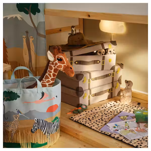 SANDLÖPARE Сумка для хранения - разноцветный/саванна - схема-чертеж с размерами