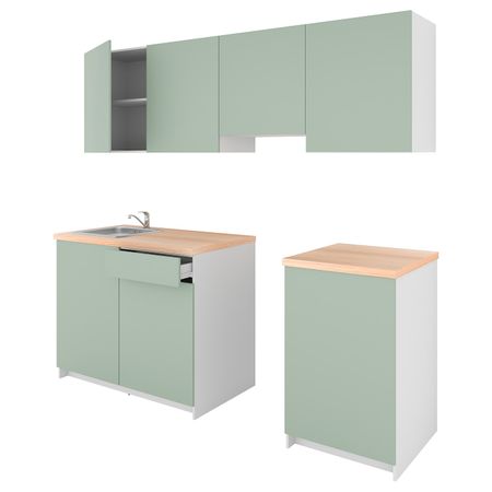 Кухня, серо-зеленый 240x61x220 см IKEA KNOXHULT КНОКСХУЛЬТ 794.091.90