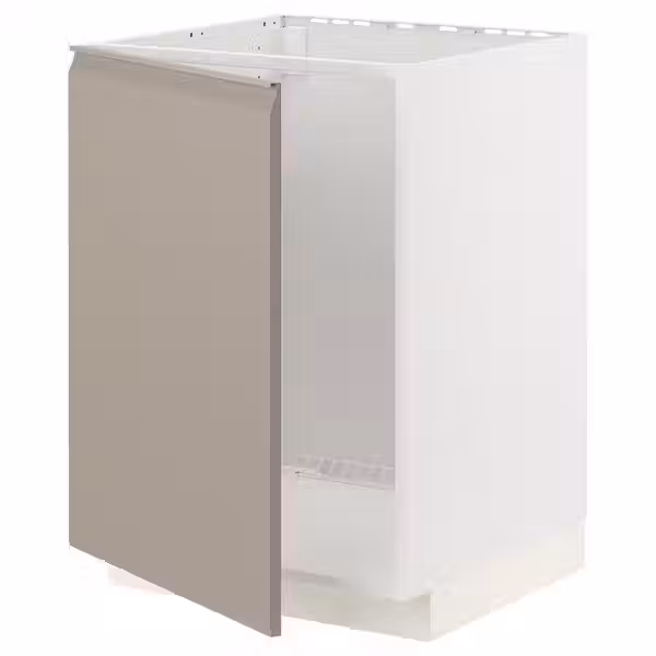 METOD Напольный шкаф для мойки - белый/Upplöv матовый темно-бежевый 60x60 см - фото 1