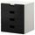 Комбинация для хранения с ящиками СТУВА, белый, черный (60x50x64 см)
