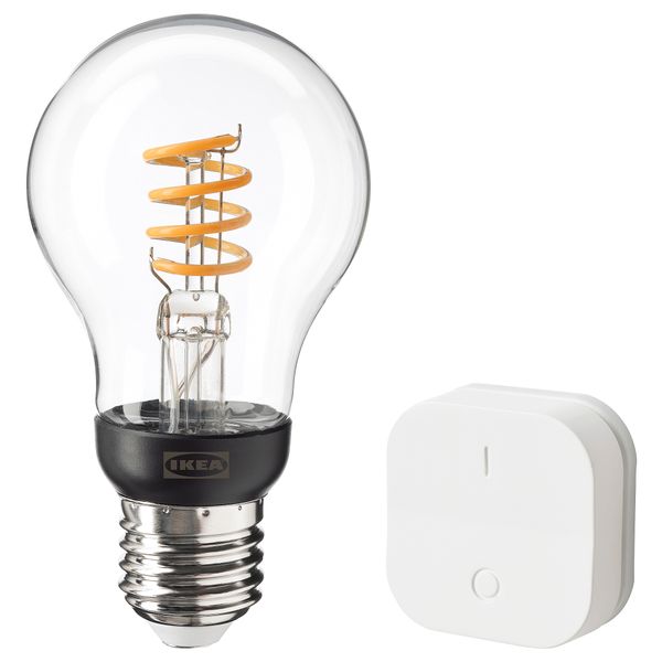 Комплект для подключения, E27, умный дом беспроводное регулирование, теплый белый шарообразный IKEA TRÅDFRI ТРОДФРИ 295.084.56 - фото 1