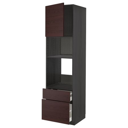 Высокий шкаф для духовки, СВЧ, дверца, 2 ящика, 60x60x220 cm IKEA METOD МЕТОД, MAXIMERA МАКСИМЕРА 794.546.58